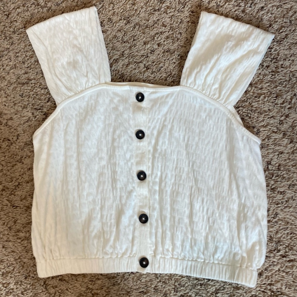 Madewell White Button-Down Tank